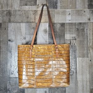 Dooney & Bourke Croc Embossed Leather Tote Large Shoulder Bag